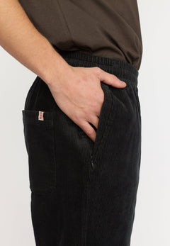 Revolution Casual Trousers 5874 sorte fløjlsbukser med tilspidset ben