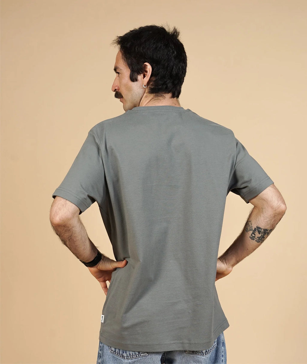 EARTH KARMA BRUSHED T-SHIRT - CASTOR GRAY - Hos MEN Supermen.dk