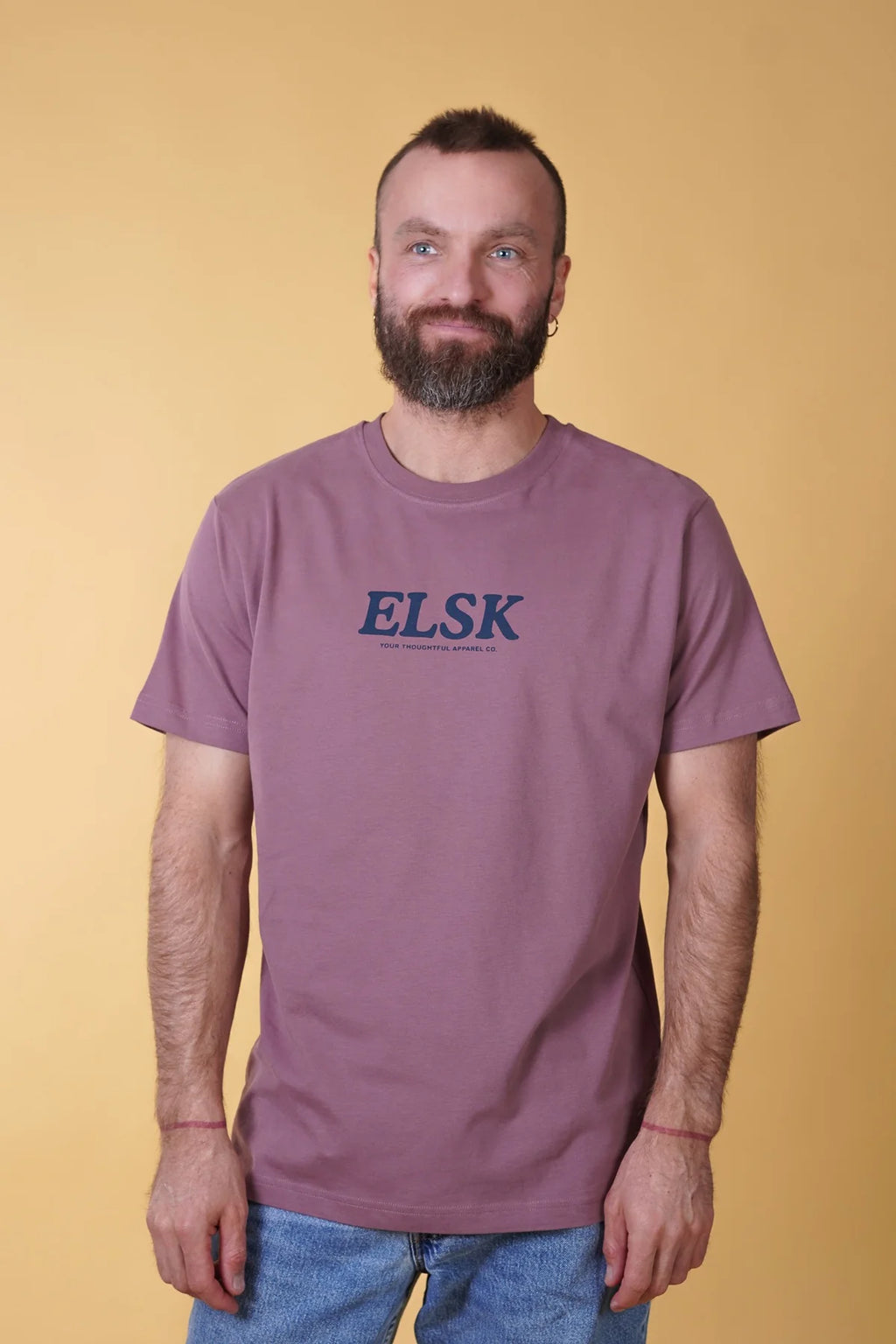 ELSK ECHO MEN'S BRUSHED T-SHIRT - DUSTY AUBERGINE - Supermen.dk