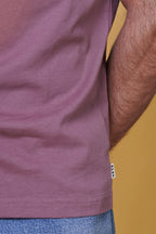 ELSK ECHO MEN'S BRUSHED T-SHIRT - DUSTY AUBERGINE - Supermen.dk