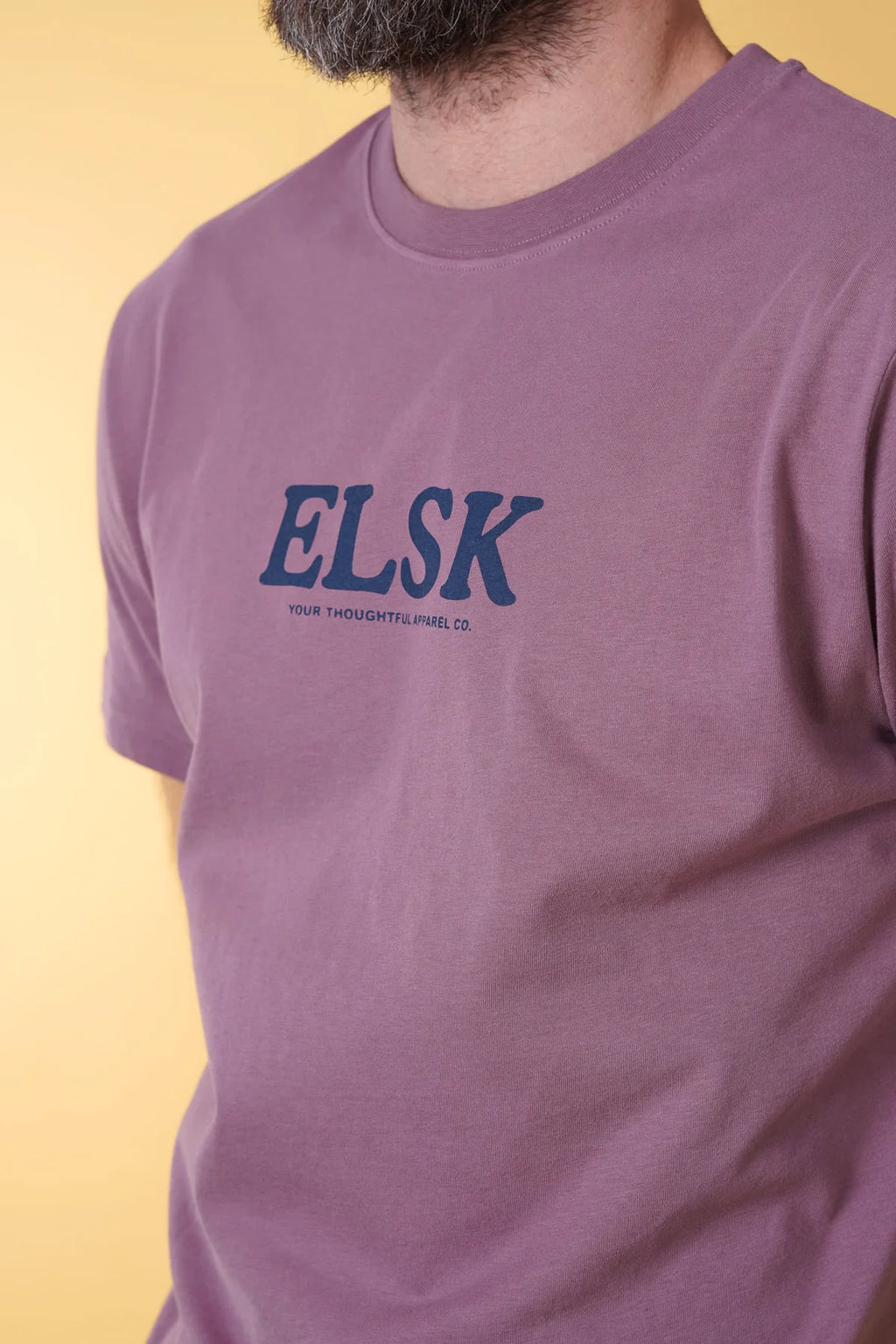 ELSK ECHO MEN'S BRUSHED T-SHIRT - DUSTY AUBERGINE - Supermen.dk