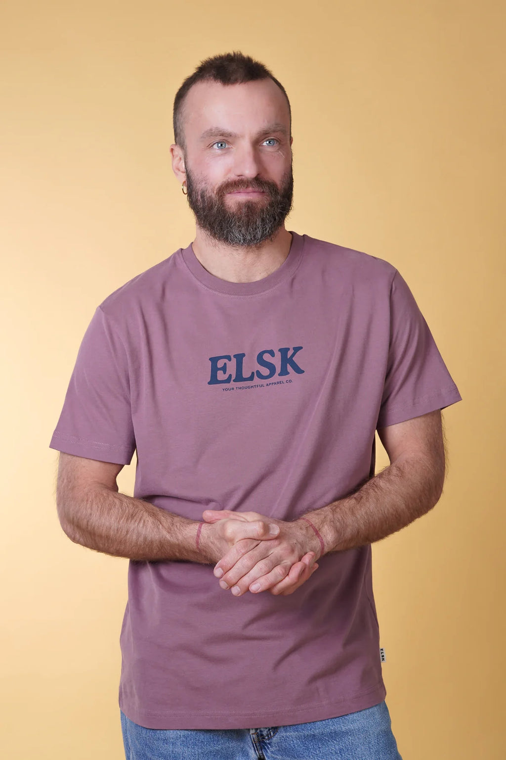 ELSK ECHO MEN'S BRUSHED T-SHIRT - DUSTY AUBERGINE - Supermen.dk