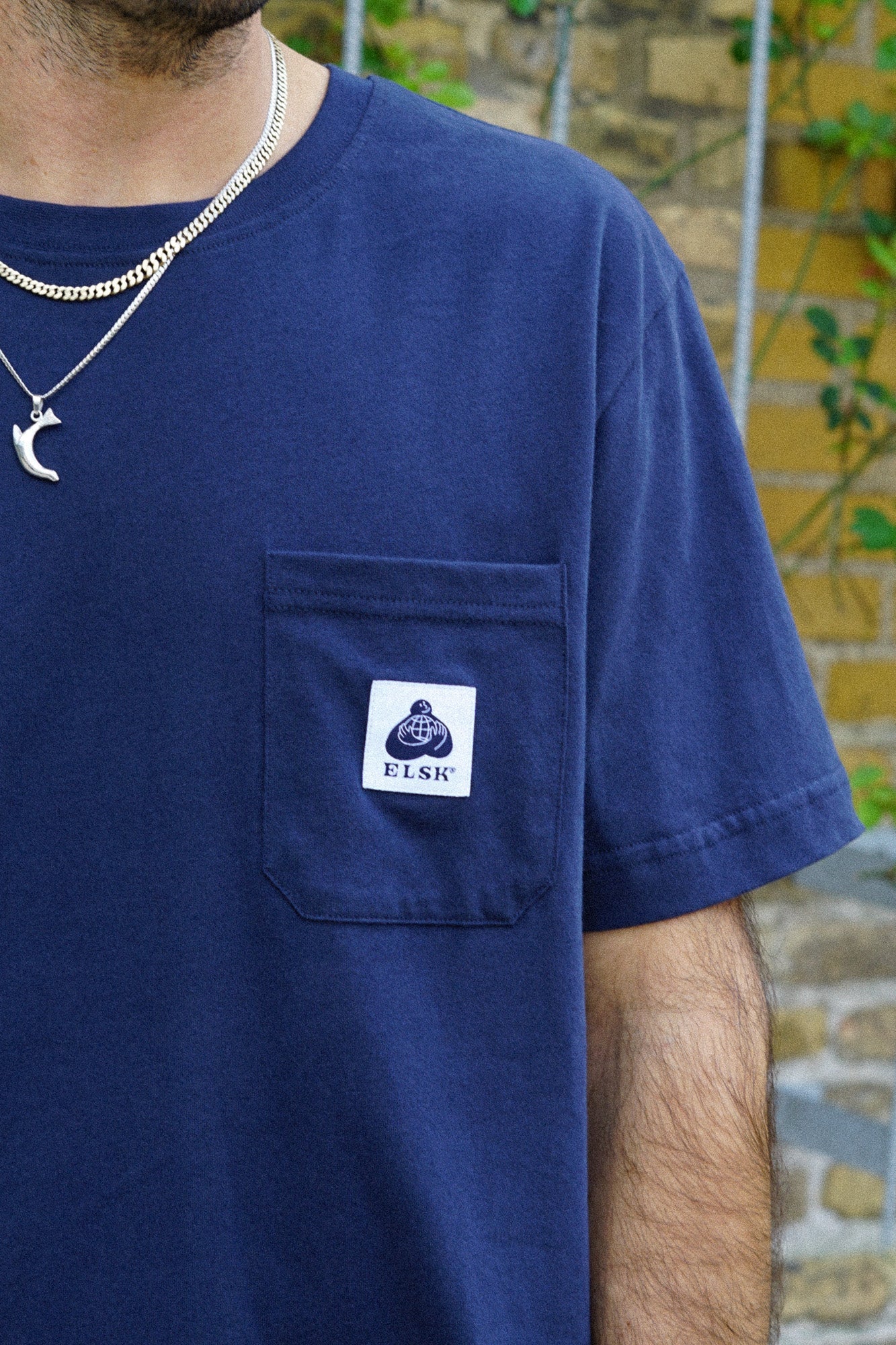 ELSK POCKET MEN'S BRUSHED T-SHIRT - Dark Navy - Supermen.dk
