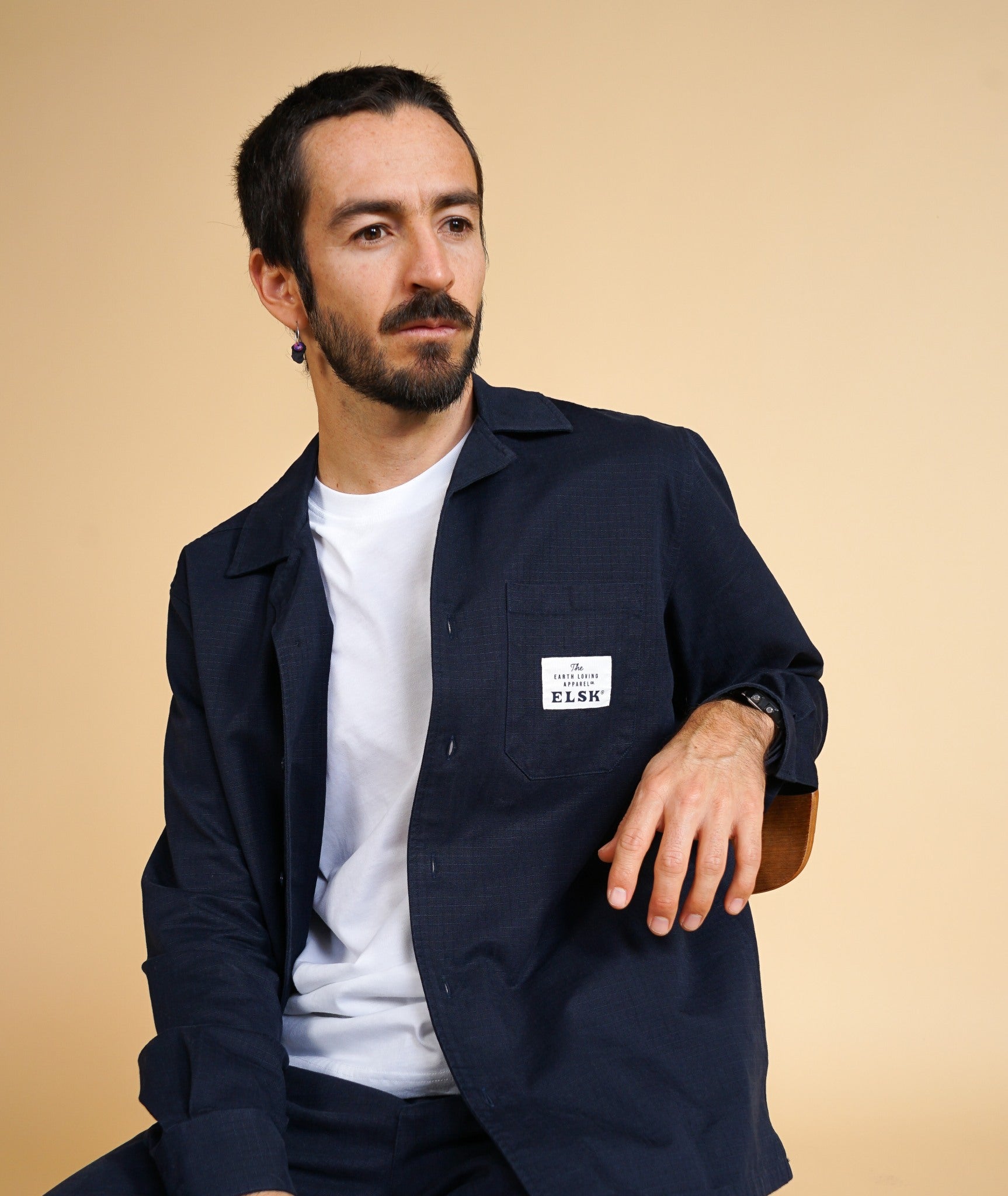 ELSK RIPSTOP MEN'S LS SHIRT - Dark Navy - Supermen.dk