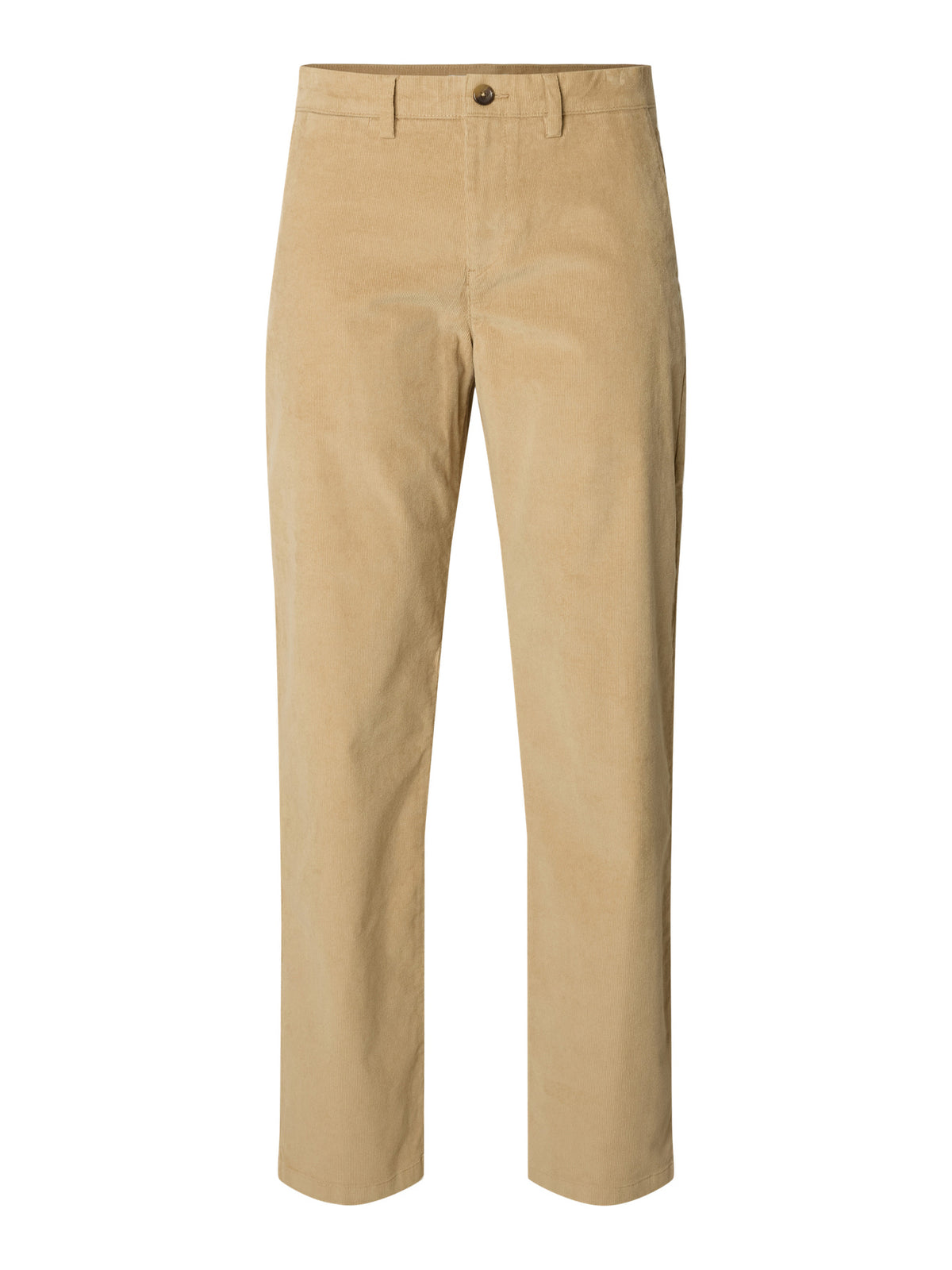 Selected 196 Straight Miles fløjlsbukser i Cornstalk beige – produktbillede