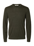 Selected Knit Merino Strik - Forest Night