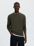 Selected Knit Merino Strik - Forest Night