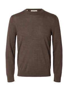 Selected merino strik i Delicioso brun – produktbillede