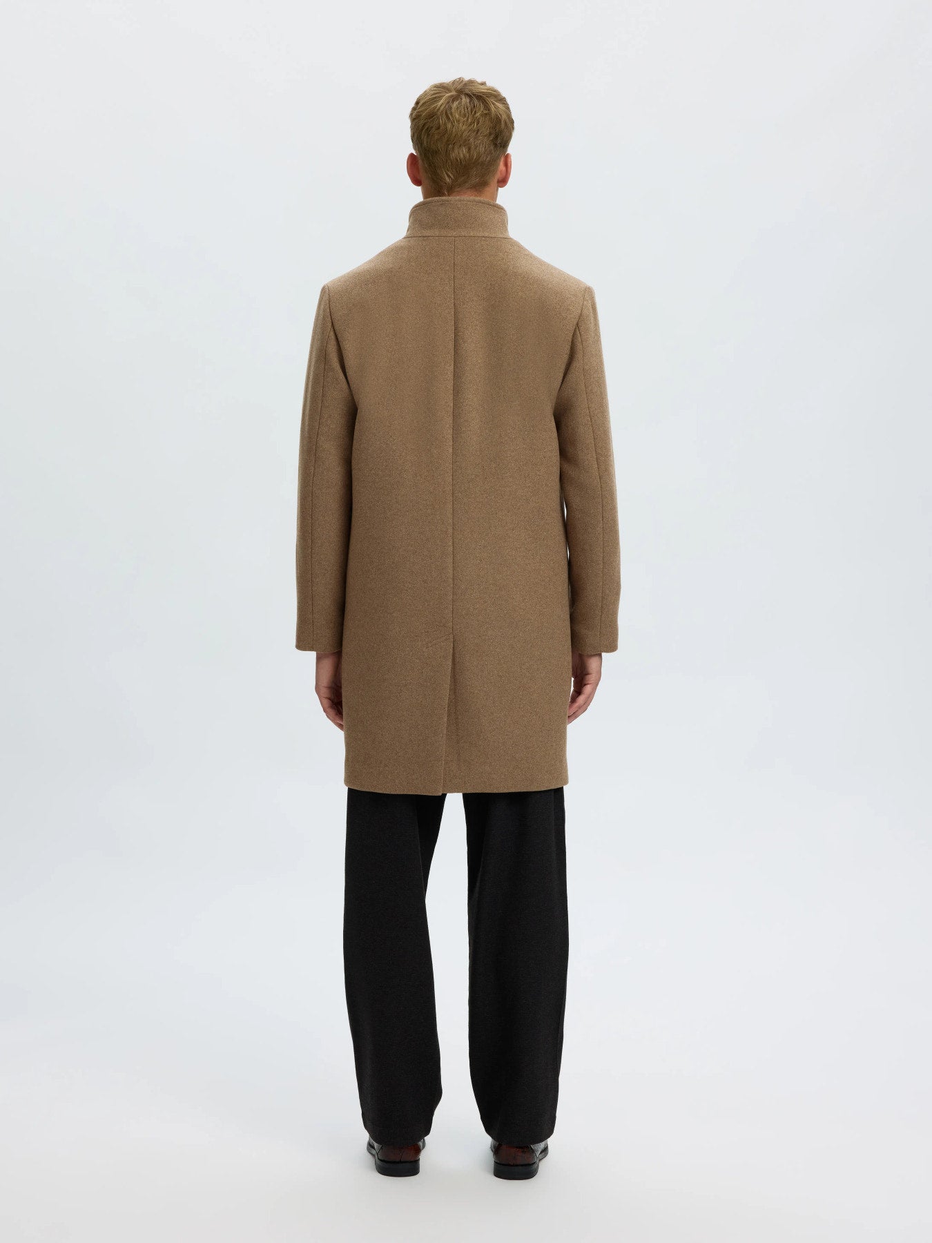 Selected RAINAR WOOL BLEND COAT - Fallen Rock Melange