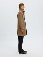 Selected RAINAR WOOL BLEND COAT - Fallen Rock Melange