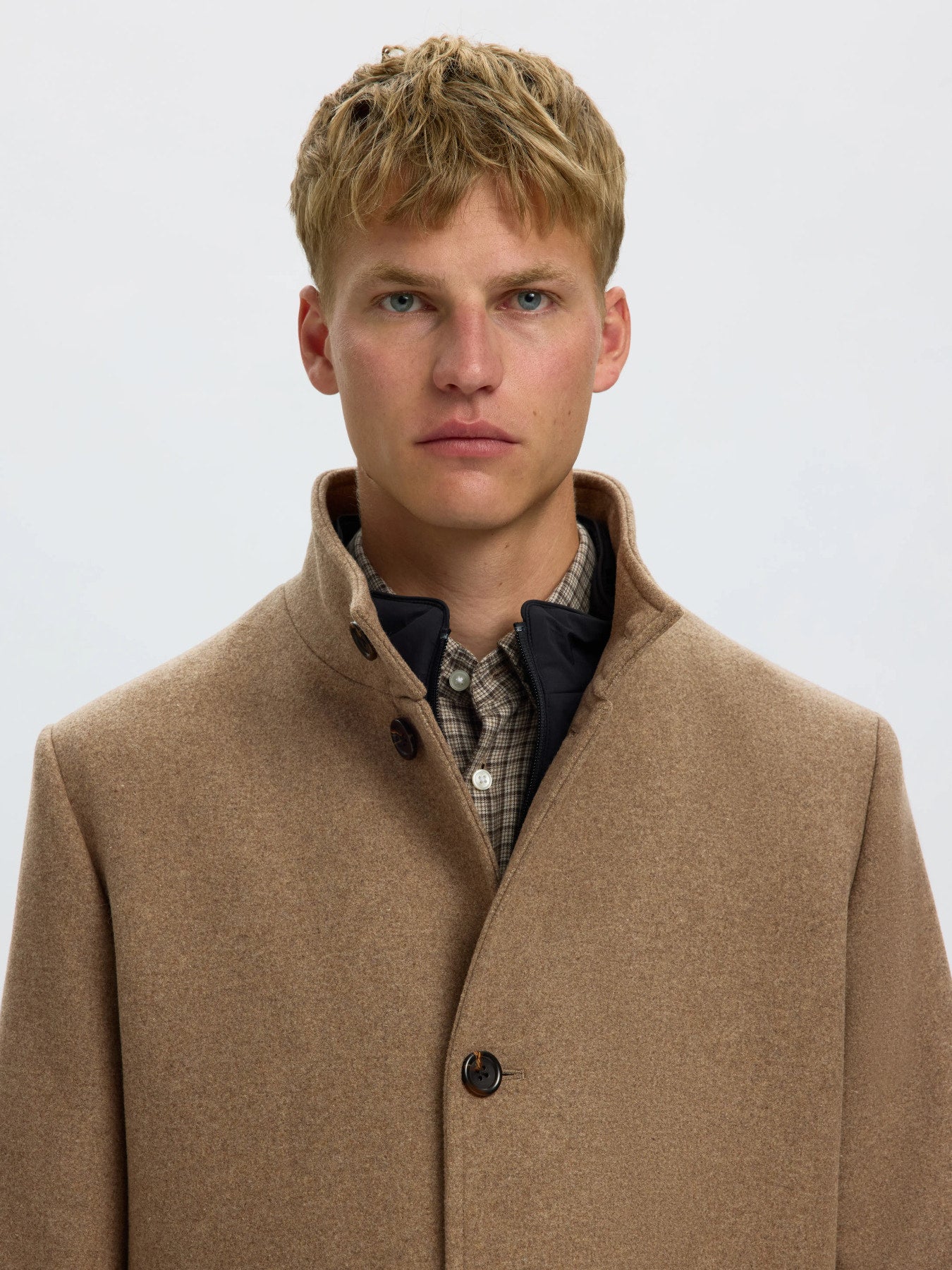 Selected RAINAR WOOL BLEND COAT - Fallen Rock Melange