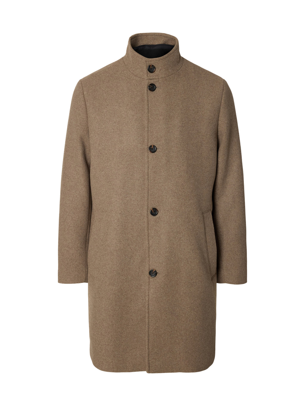 Selected RAINAR WOOL BLEND COAT - Fallen Rock Melange