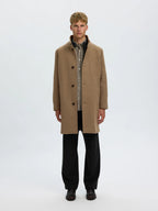 Selected RAINAR WOOL BLEND COAT - Fallen Rock Melange