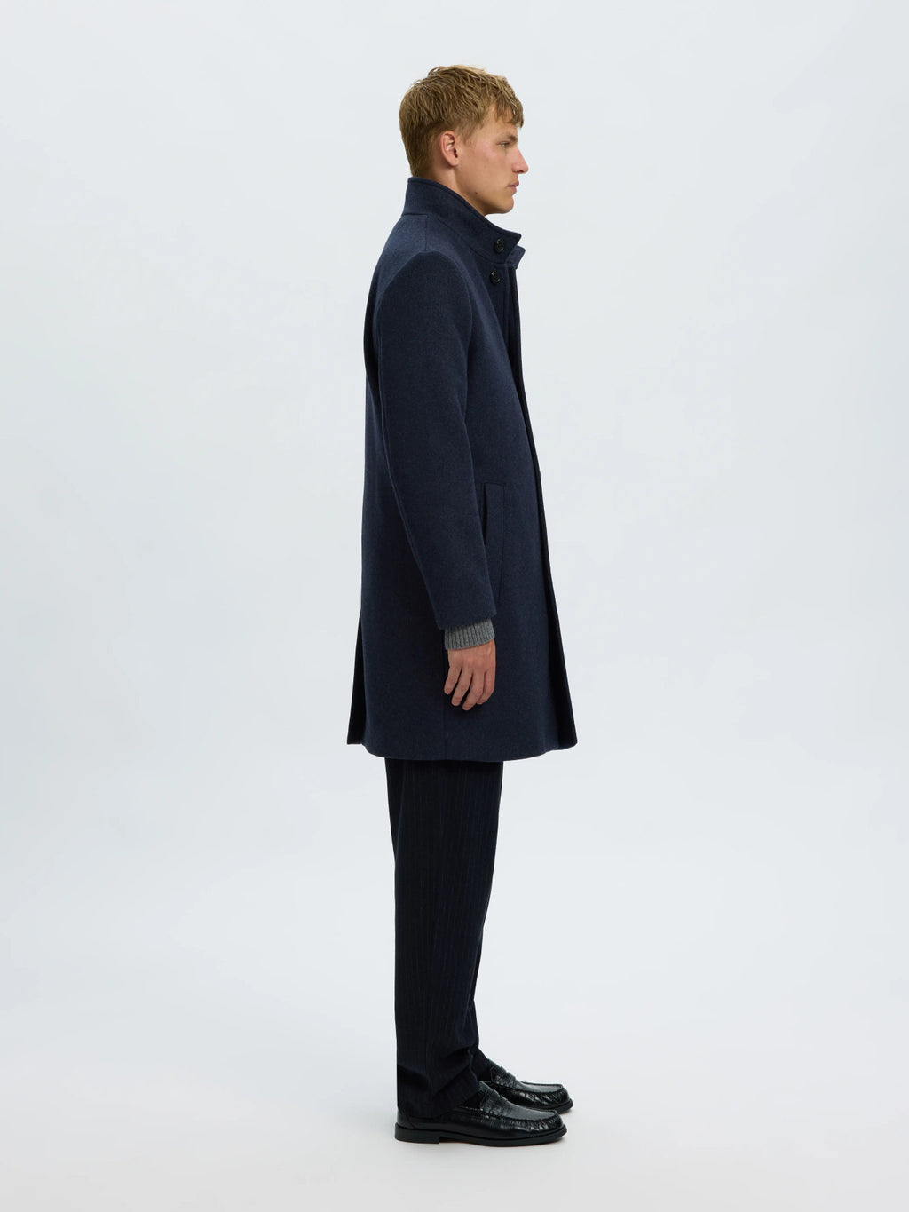 Selected RAINAR WOOL BLEND COAT - Sky Captain Melange