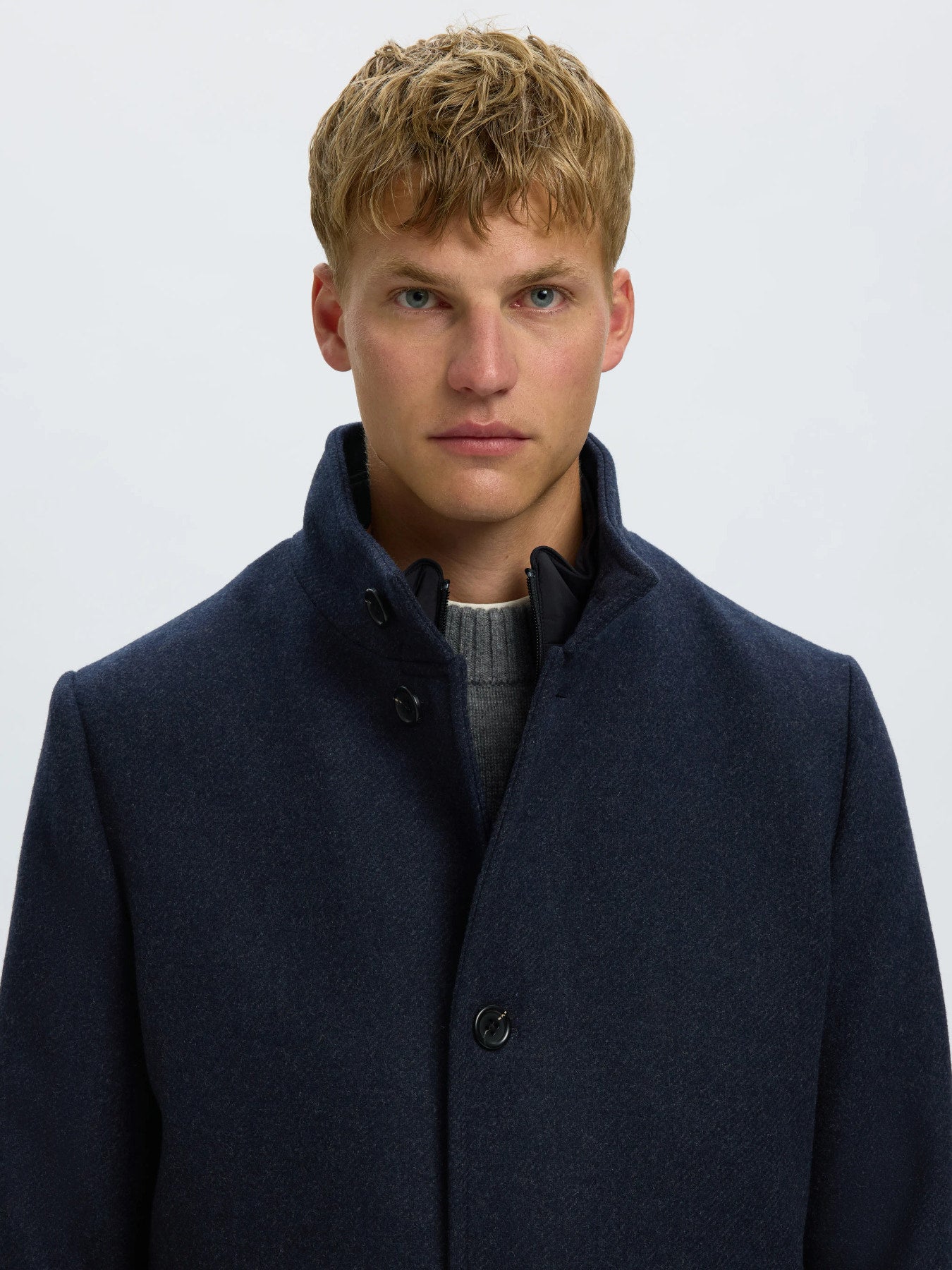 Selected RAINAR WOOL BLEND COAT - Sky Captain Melange