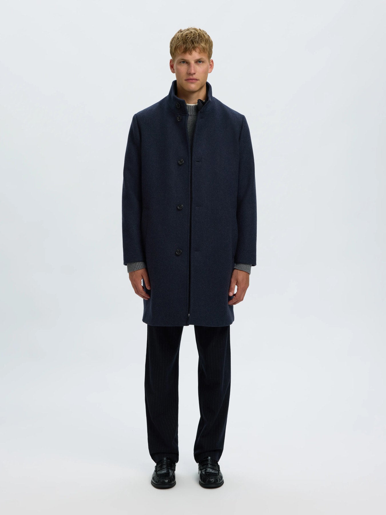 Selected RAINAR WOOL BLEND COAT - Sky Captain Melange
