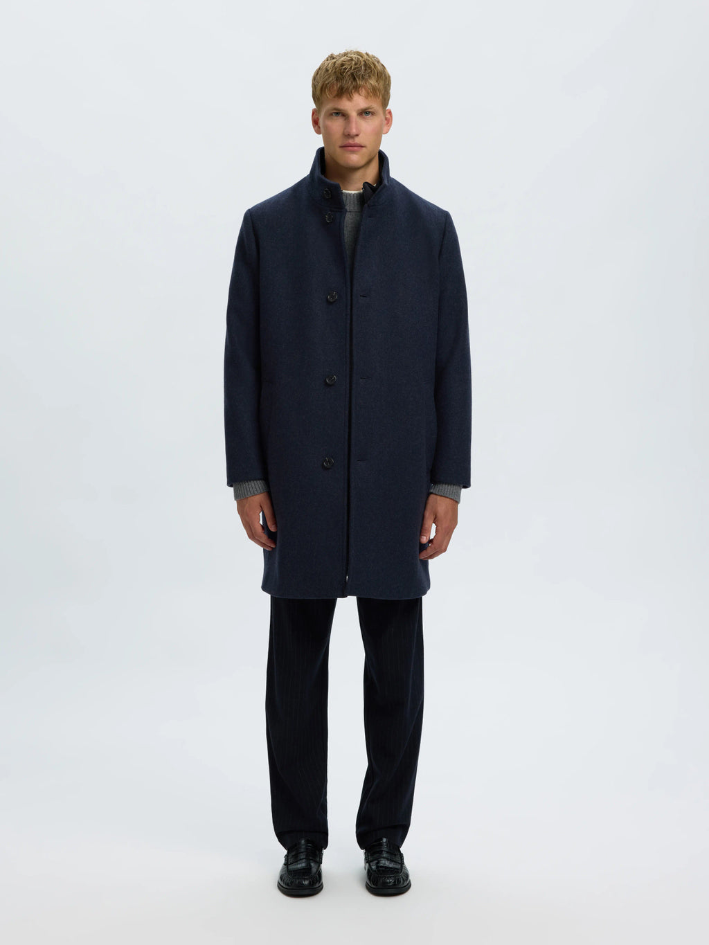 Selected RAINAR WOOL BLEND COAT - Sky Captain Melange