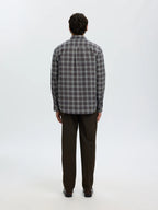 Selected COLE-JAY REG MELANGE LS SHIRT - Sky Captain Brown