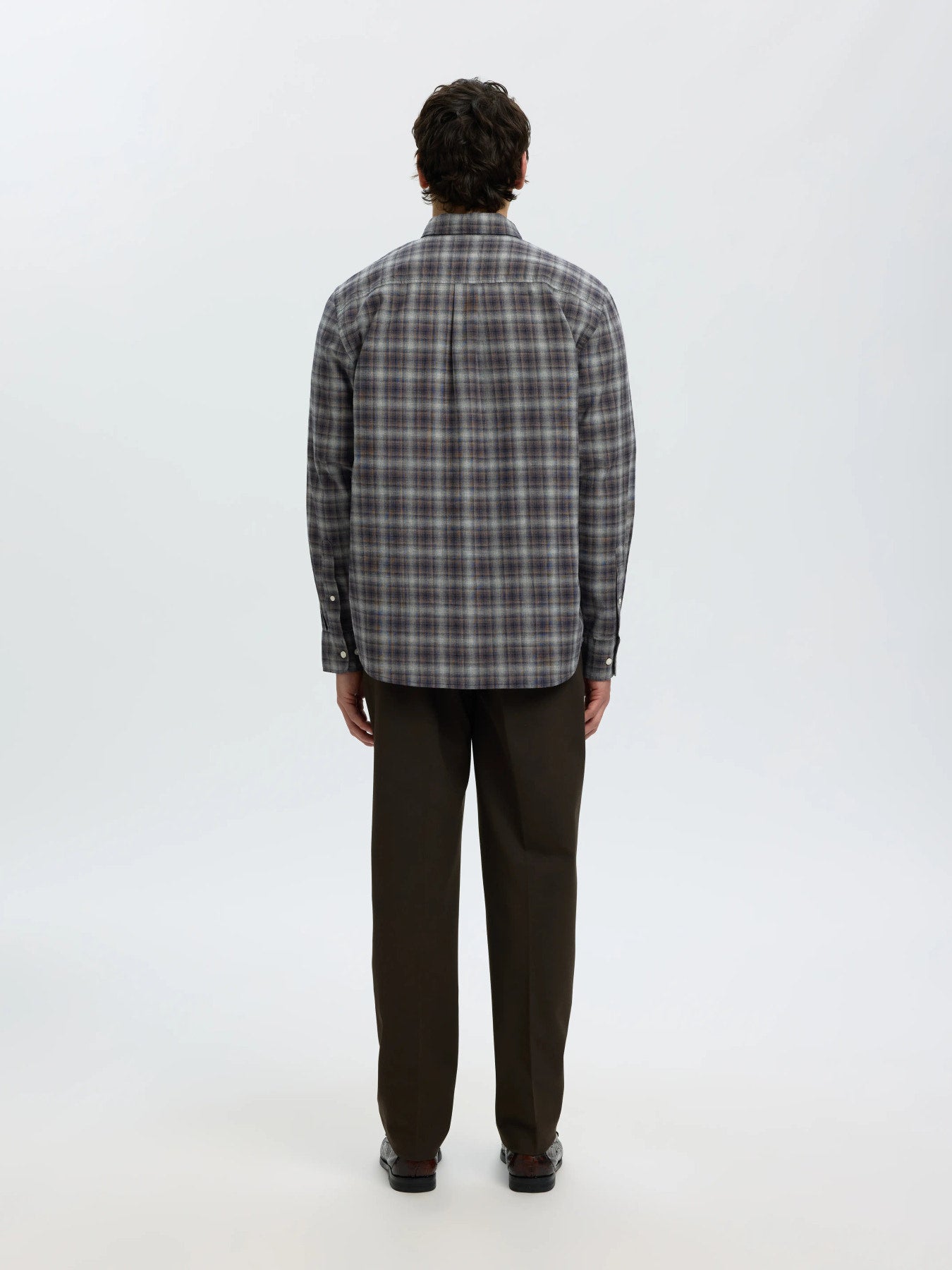Selected COLE-JAY REG MELANGE LS SHIRT - Sky Captain Brown