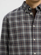 Selected COLE-JAY REG MELANGE LS SHIRT - Sky Captain Brown