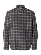 Selected COLE-JAY REG MELANGE LS SHIRT - Sky Captain Brown
