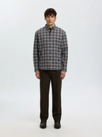Selected COLE-JAY REG MELANGE LS SHIRT - Sky Captain Brown