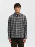 Selected COLE-JAY REG MELANGE LS SHIRT - Sky Captain Brown