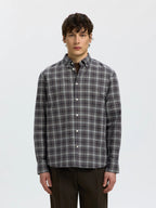 Selected COLE-JAY REG MELANGE LS SHIRT - Sky Captain Brown