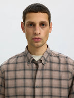 Selected COLE-JAY REG MELANGE LS SHIRT - Cornstalk Black