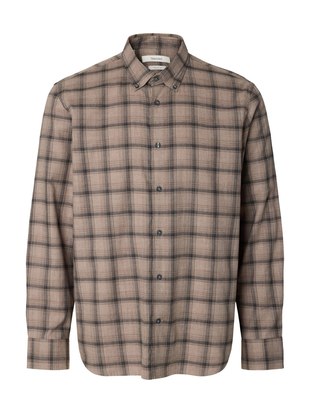 Selected COLE-JAY REG MELANGE LS SHIRT - Cornstalk Black