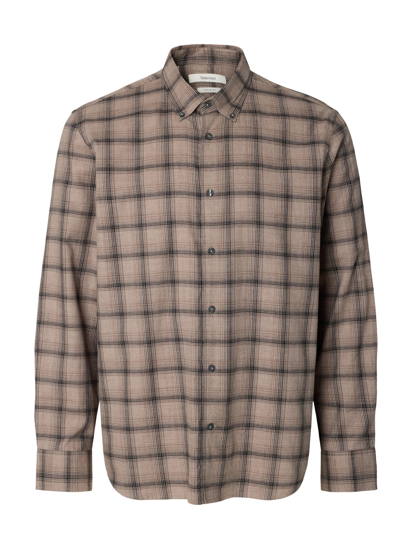 Selected COLE-JAY REG MELANGE LS SHIRT - Cornstalk Black