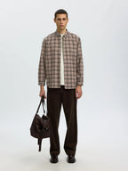 Selected COLE-JAY REG MELANGE LS SHIRT - Cornstalk Black
