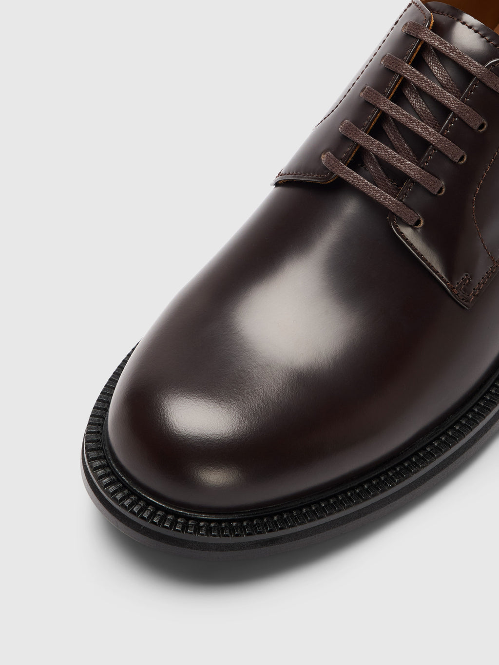 Selected BOBBY LEATHER DERBY SHOE - Demitasse