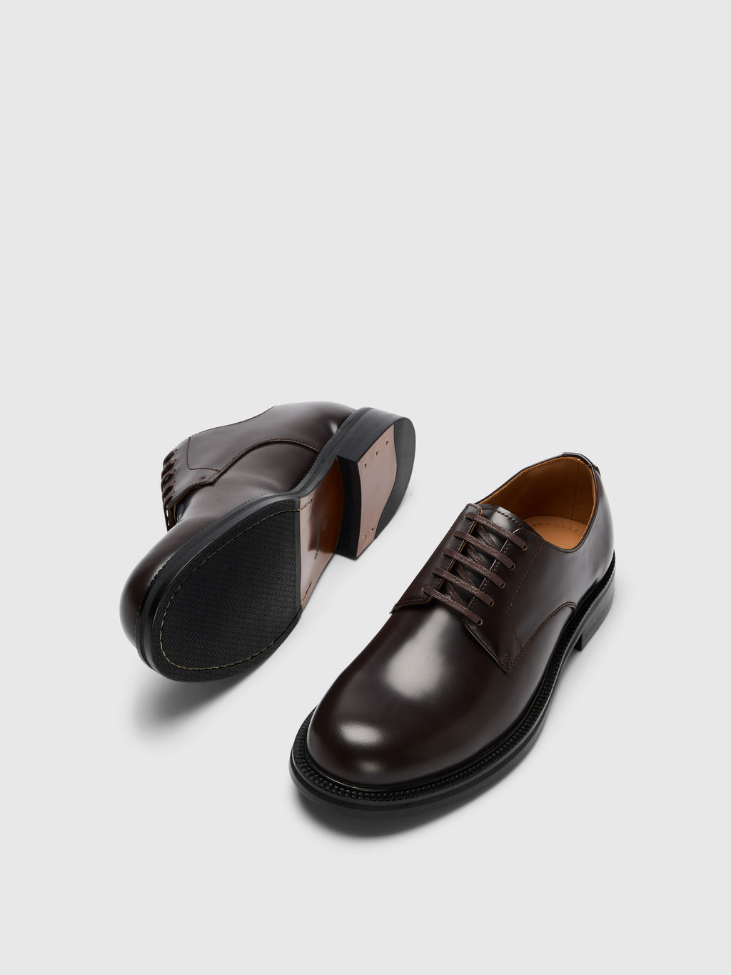 Selected BOBBY LEATHER DERBY SHOE - Demitasse