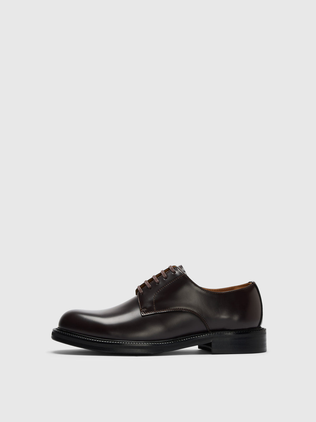 Selected BOBBY LEATHER DERBY SHOE - Demitasse