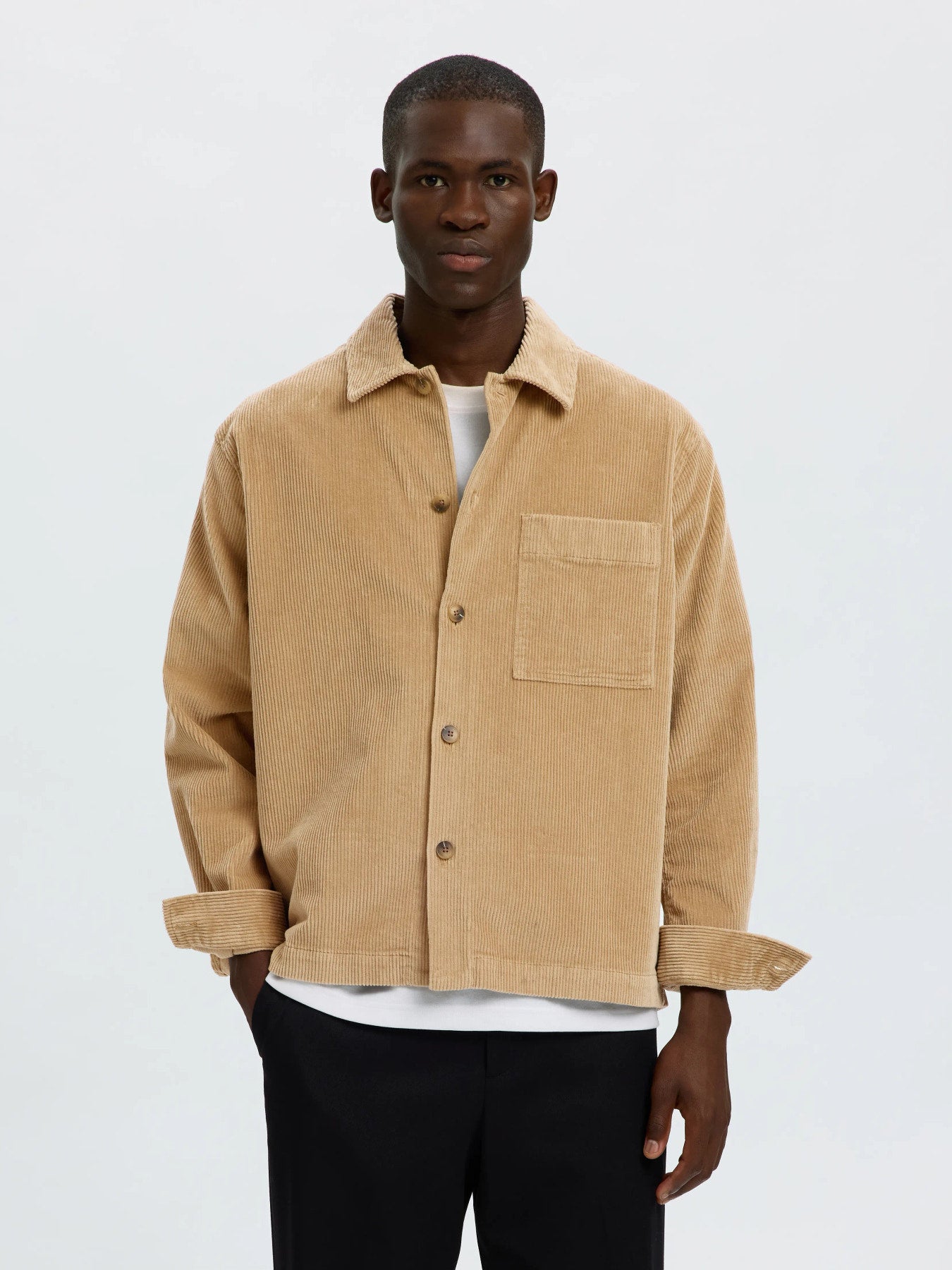 Selected OTTO-KRIS CORD OVERSHIRT - Cornstalk