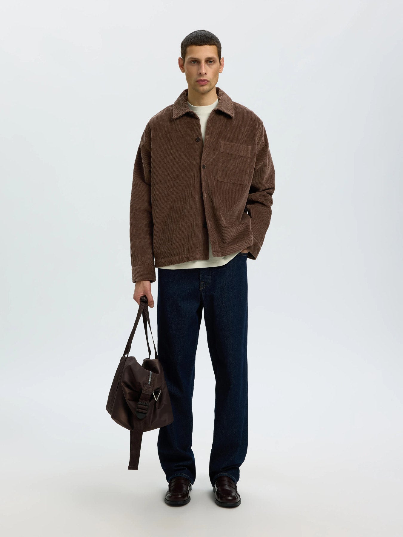 Selected OTTO-KRIS CORD OVERSHIRT - Chocolate Chip
