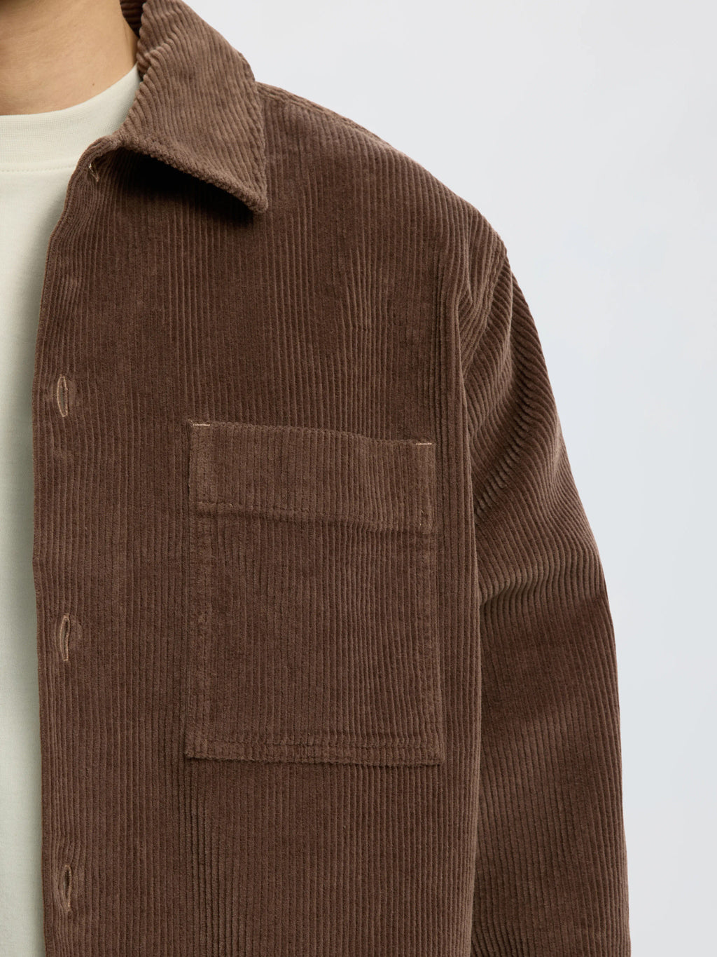 Selected OTTO-KRIS CORD OVERSHIRT - Chocolate Chip