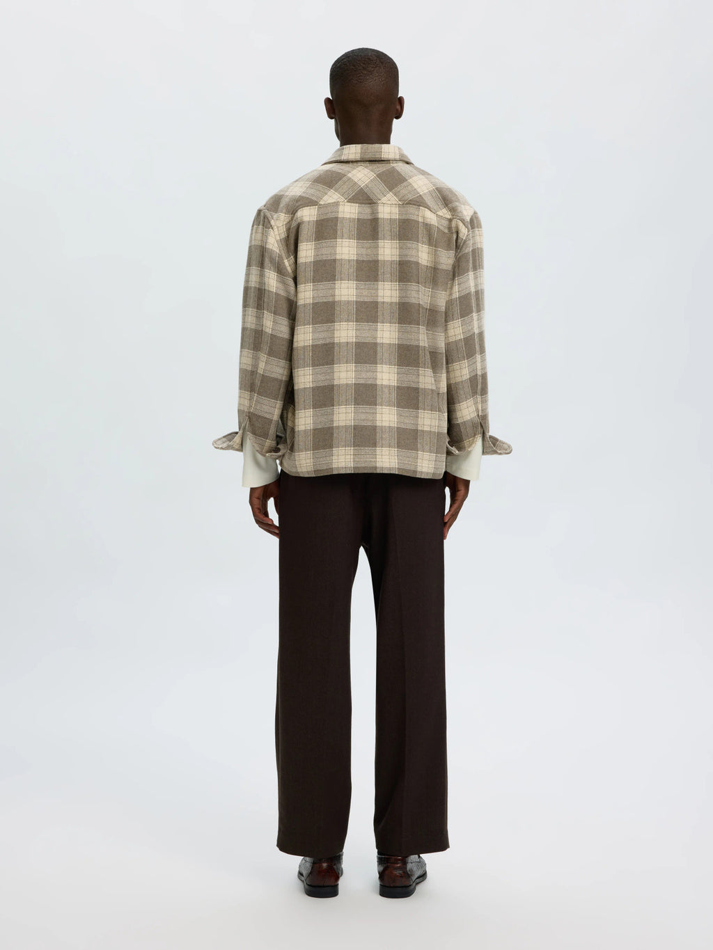 Selected OLE-PABLO WOOL BLEND OVERSHIRT - Oatmeal Walnut