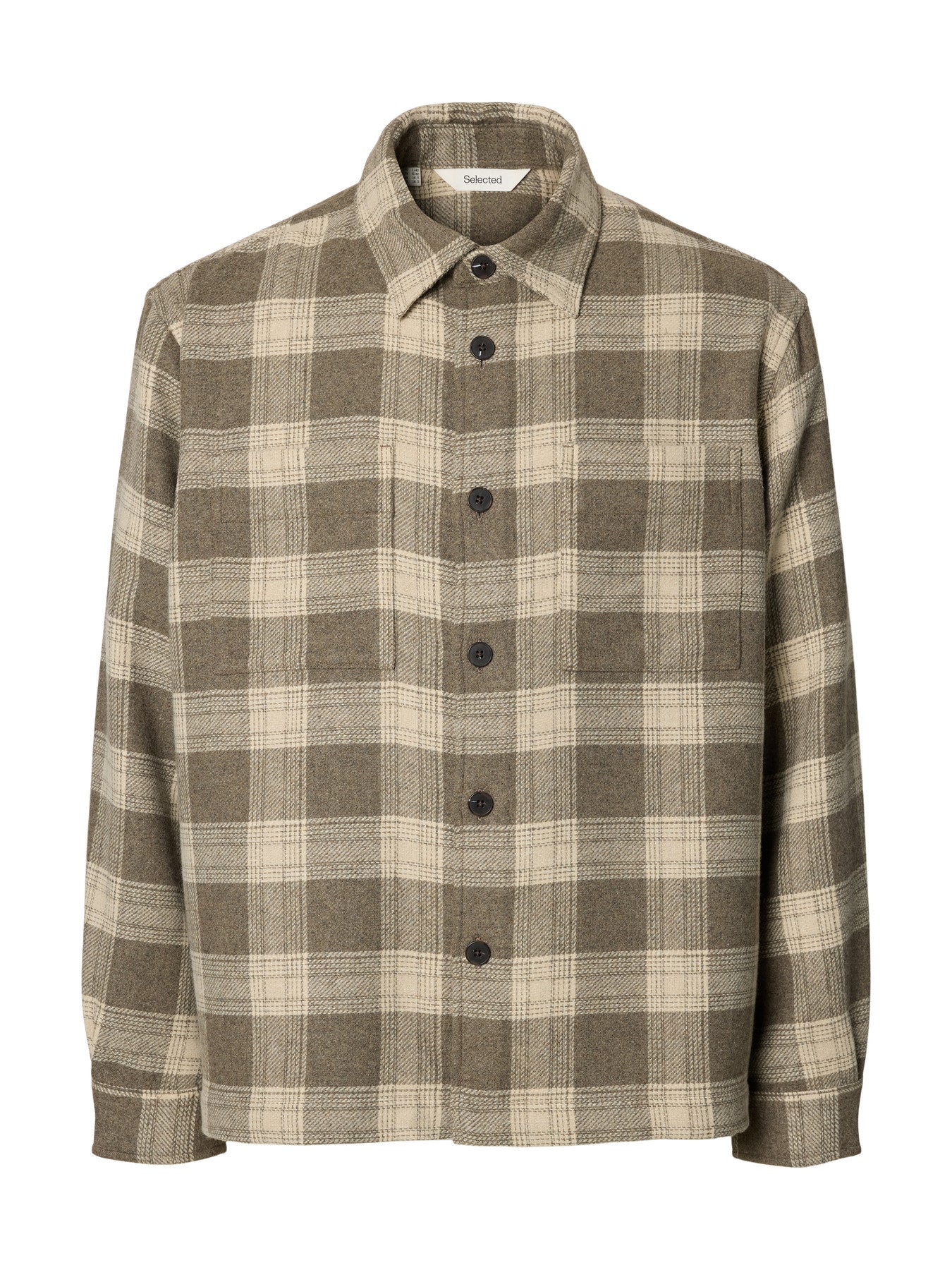 Selected OLE-PABLO WOOL BLEND OVERSHIRT - Oatmeal Walnut