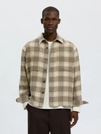 Selected OLE-PABLO WOOL BLEND OVERSHIRT - Oatmeal Walnut