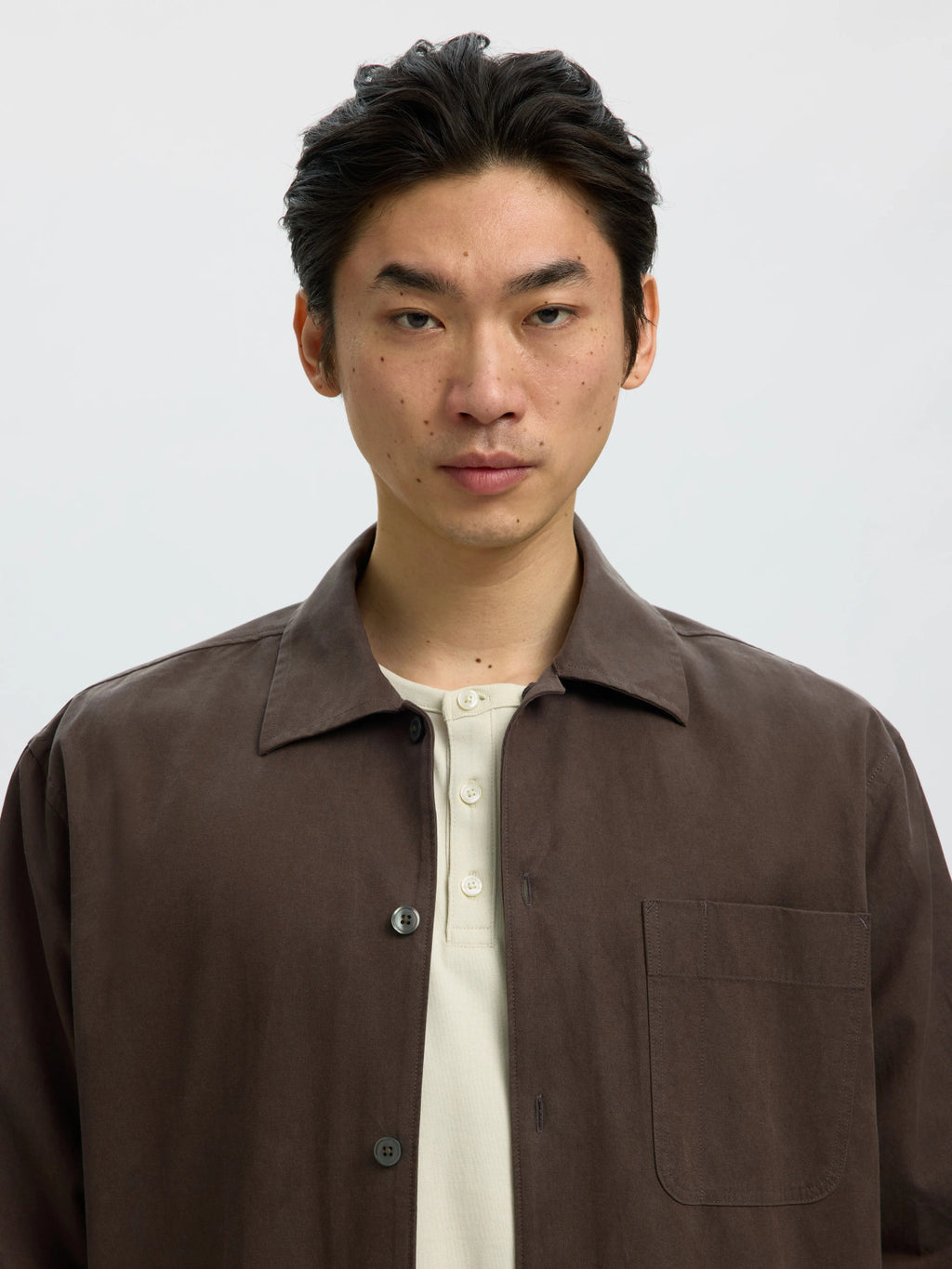 Selected SLMRLXSVEND DOMESTIC LIGHT OVERSHIRT - Turkish Coffee