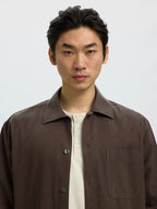 Selected SLMRLXSVEND DOMESTIC LIGHT OVERSHIRT - Turkish Coffee
