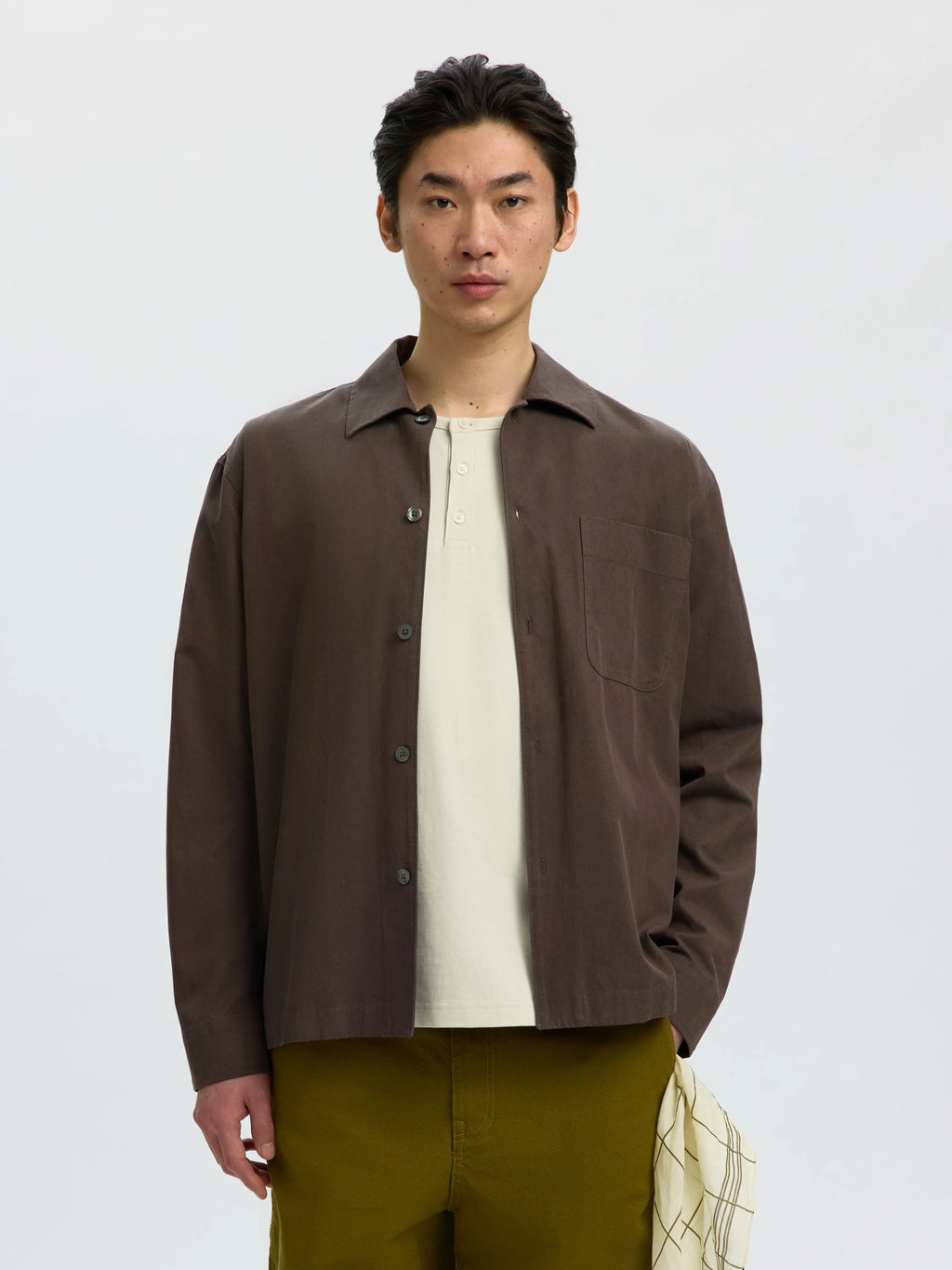 Selected SLMRLXSVEND DOMESTIC LIGHT OVERSHIRT - Turkish Coffee
