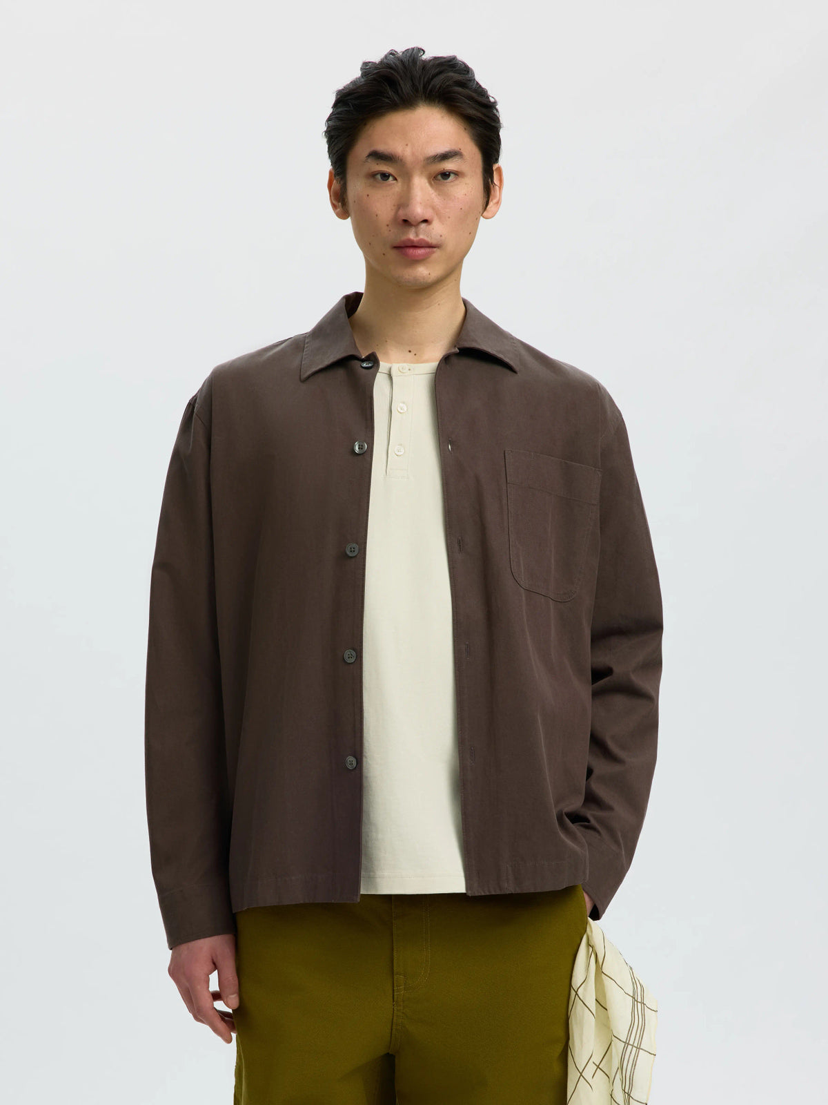 Selected SLMRLXSVEND DOMESTIC LIGHT OVERSHIRT - Turkish Coffee