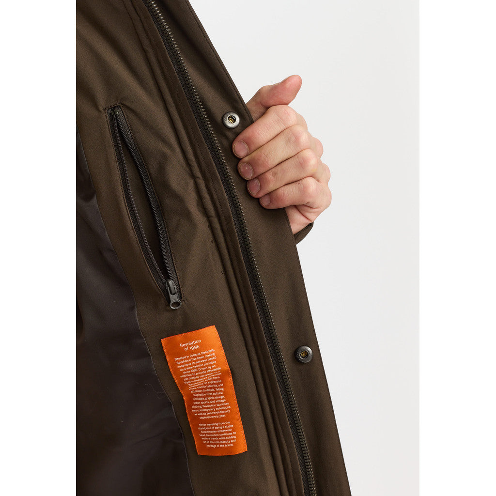 Revolution Hooded Puffer Jacket 7896 i Darkbrown mørkebrun – billede 6