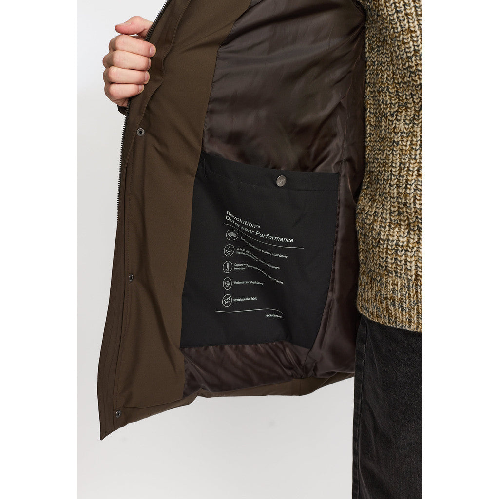 Revolution Hooded Puffer Jacket 7896 i Darkbrown mørkebrun – billede 7
