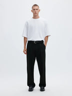 Selected 220-LOOSE FLEX PANTS Black