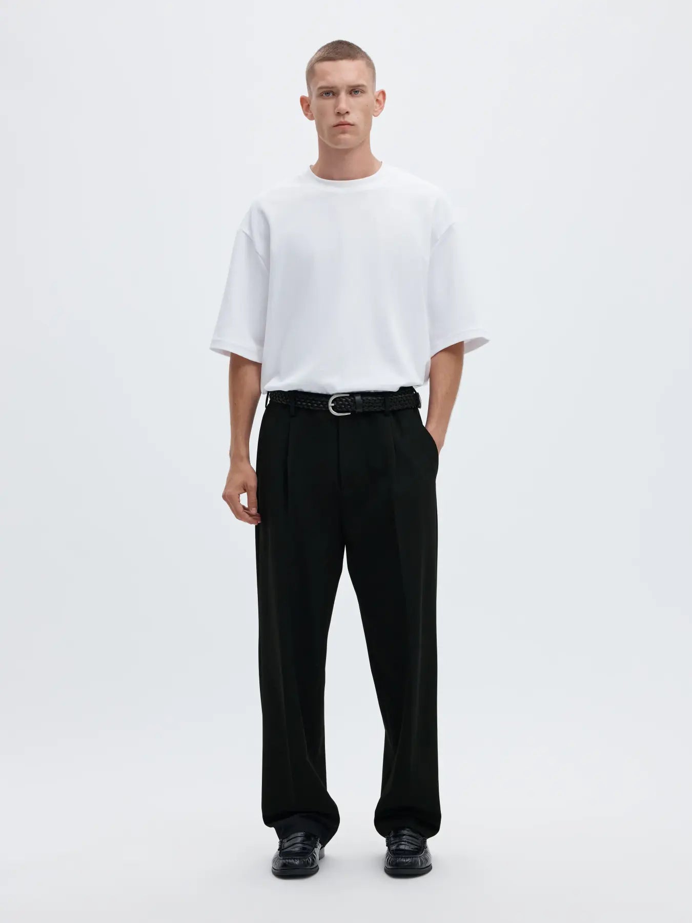 Selected 220-LOOSE FLEX PANTS Black