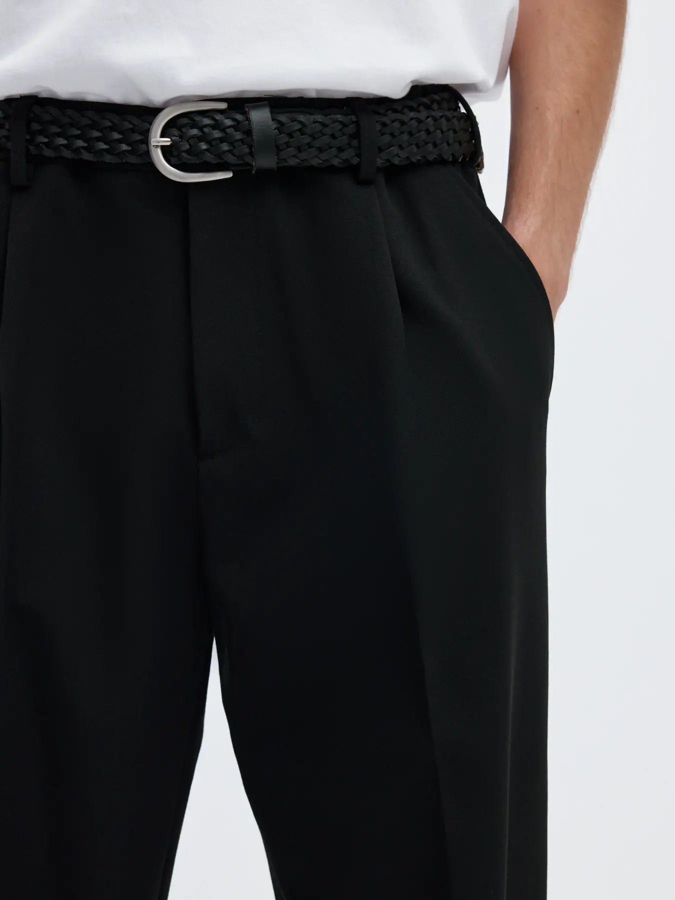 Selected 220-LOOSE FLEX PANTS Black